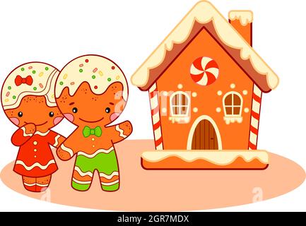 Weihnachten Cartoons Clip Art. Weihnachten Lebkuchen Haus Clipart Vektor Illustration Stock Vektor