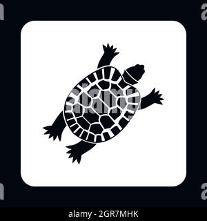 Schildkröte-Symbol, einfachen Stil Stock Vektor