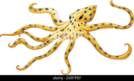 Blau-beringte Krake Stock Vektor