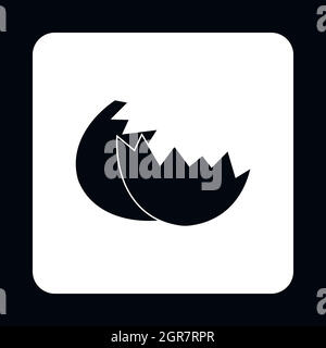 Ei-Schale-Symbol, einfachen Stil Stock Vektor