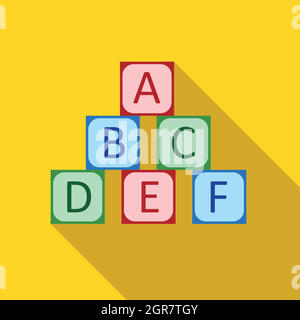 Baby Würfel-Symbol, flachen Stil Stock Vektor