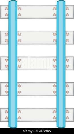 Schienen und Schwellen Symbol, Cartoon-Stil Stock Vektor