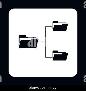 Dateisystem auf Computer-Symbol, einfachen Stil Stock Vektor
