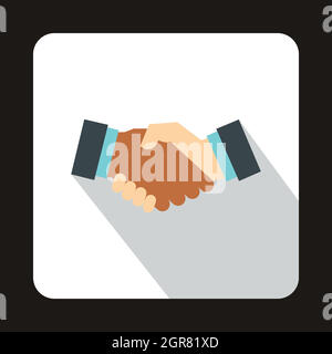 Handshake-Symbol im flachen Stil Stock Vektor