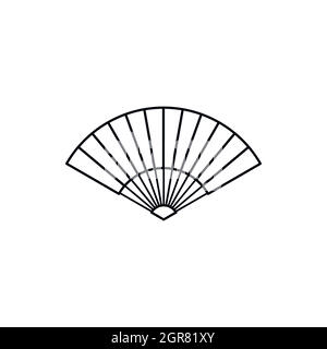 Japanischer Fan Symbol, Umriss-Stil Stock Vektor