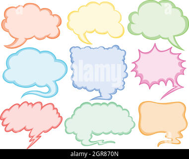 Verschiedene Designs von Sprechblasen Stock Vektor