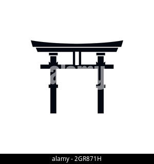 Japanische Torii-Symbol, einfachen Stil Stock Vektor