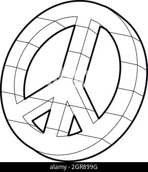 Pacific Symbol, outline Style Stock Vektor