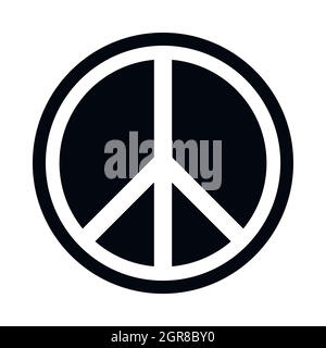 Zeichen Hippie Peace Symbol, einfachen Stil Stock Vektor