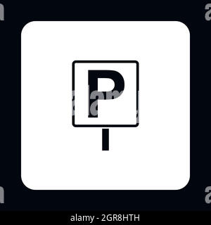 Parkplatz Schild-Symbol, einfachen Stil Stock Vektor