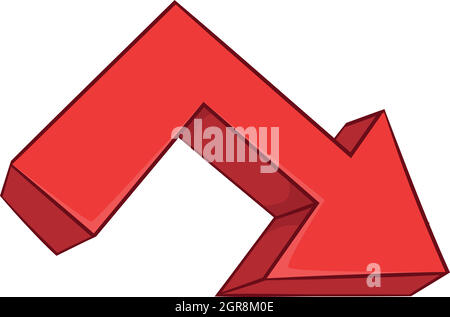 Gebrochene Pfeil-Symbol, Cartoon-Stil Stock Vektor