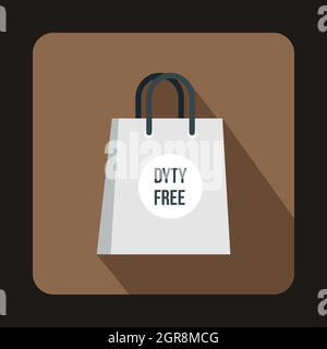 Duty free Shopping Bag Symbol, flachen Stil Stock Vektor