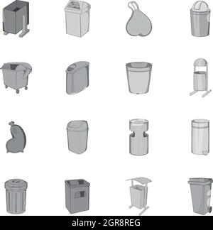 Müll kann und recycle bin Icons set Stock Vektor