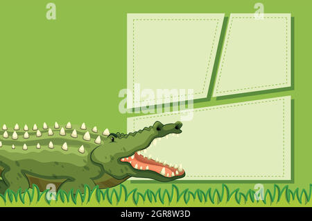 Ein Krokodil auf Notizvorlage Stock Vektor