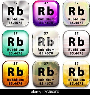 Eine Ikone mit dem chemischen Element Rubidium Stock Vektor