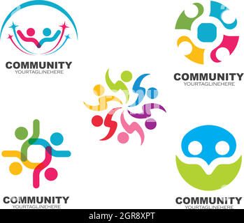 Design von Community-, Netzwerk- und Social-Icons Stock Vektor