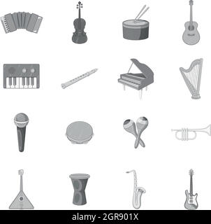 Musikinstrumente Icons set Stock Vektor