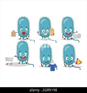 Ein reiches Minacovirus Maskottchen Design Stil gehen einkaufen. Vektorgrafik Stock Vektor