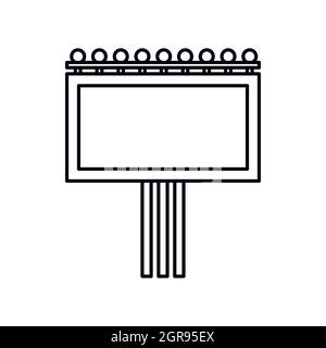 Leere Billboard Symbol, Umriss-Stil Stock Vektor