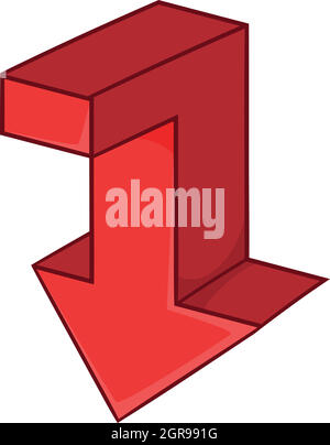 Roter Pfeil-Symbol im Cartoon-Stil Stock Vektor