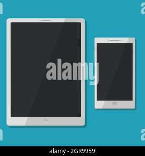 Moderne digitale Tablet-pc mit mobile smartphone Stock Vektor