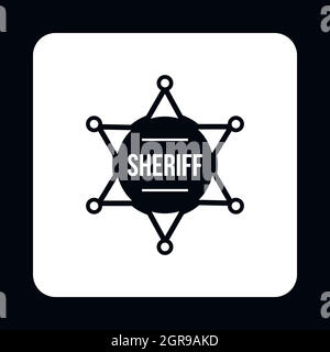 Sheriff Abzeichen Symbol, einfachen Stil Stock Vektor