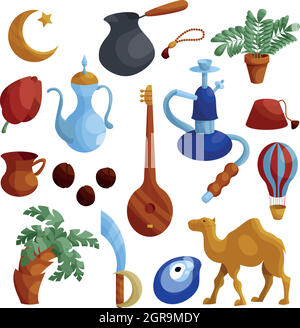 Ägypten-Icons set, cartoon-Stil Stock Vektor