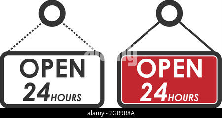 24 Stunden Symbol Logo Vektor Illustration Design Stock Vektor