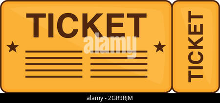 Zug Ticket-Symbol, Cartoon-Stil Stock Vektor