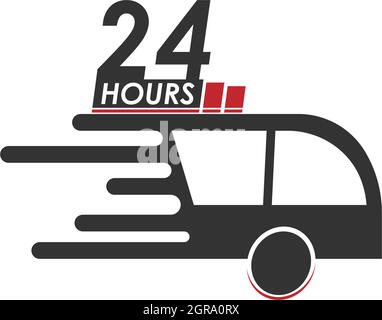 24 Stunden Symbol Logo Vektor Illustration Design Stock Vektor