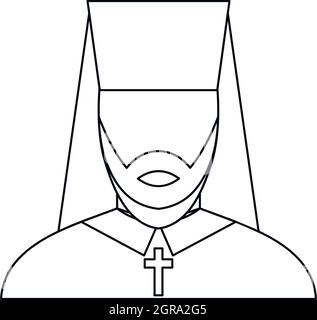 Orthodoxe Priester Symbol, outline Style Stock Vektor