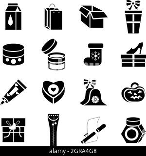 Verpackung-Symbole-Set, einfachen Stil Stock Vektor