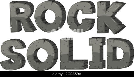 Schriftdesign für Rock Solid Stock Vektor