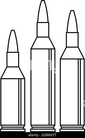 Symbol für Kugelmunition, Umriss-Stil Stock Vektor