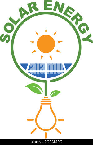 Solar-Panel-Logo Vektor-Symbol der natürlichen Energie Stock Vektor