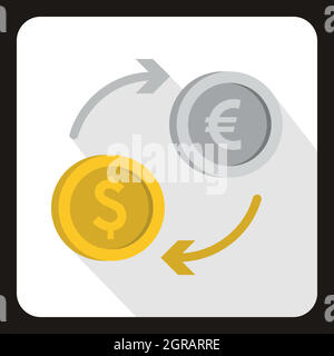 Geld-Exchange-Symbol, flachen Stil Stock Vektor