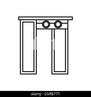 Sicherheitsschleusen mit Metalldetektor-Symbol Stock Vektor