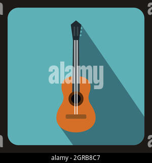 Klassische Gitarre-Symbol, flachen Stil Stock Vektor
