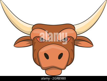 Leiter der Stier Symbol, Cartoon Stil Stock Vektor