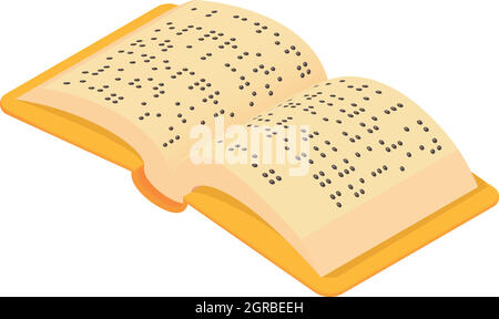 Buch-Braille-Schrift für blinde Symbol, Cartoon-Stil Stock Vektor