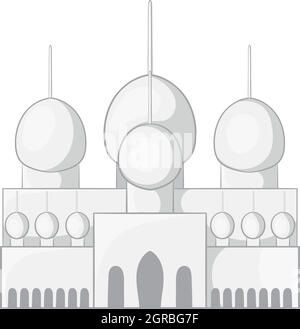 Moschee in VAE Symbol, schwarz Stil Monochrom Stock Vektor