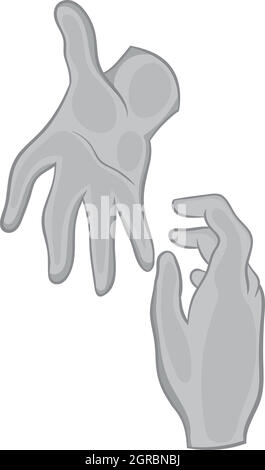 Hand greift nach anderen Handsymbol Stock Vektor