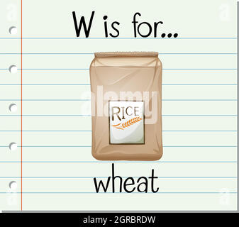 Der Buchstabe W ist für Weizen Stock Vektor