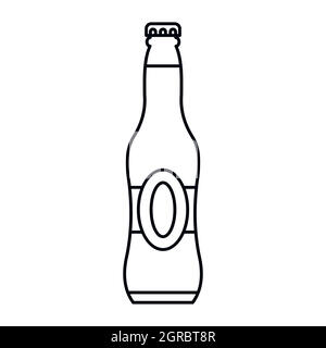 Flasche Bier-Symbol, Umriss-Stil Stock Vektor