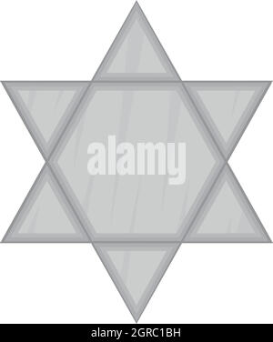 Davidsstern Symbol, schwarz Stil Monochrom Stock Vektor