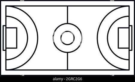 Futsal oder Hallenfußball Feld Symbol, Umriss-Stil Stock Vektor