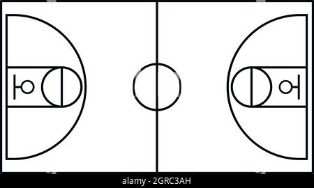Basketball-Feld Symbol, Umriss-Stil Stock Vektor