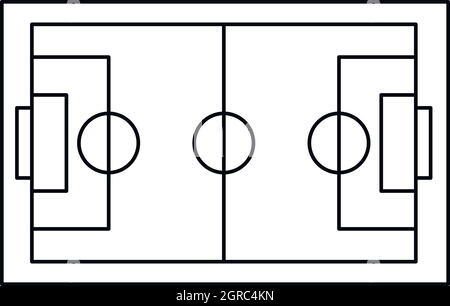 Fußball-Feld-Ikone, Umriss-Stil Stock Vektor