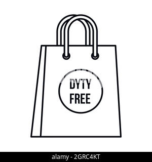 Duty free Tasche Symbol, Umriss-Stil Stock Vektor