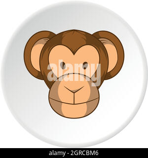 Monkey Face Icon, Cartoon-Stil Stock Vektor